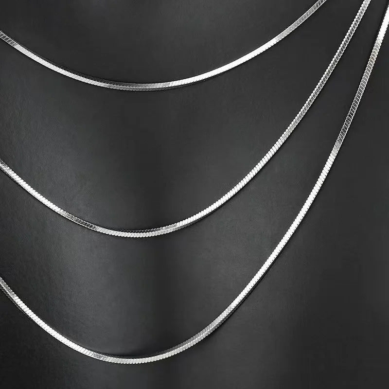 1.2mm Stainless Steel Snake Bone Chain – Minimalist Choker Necklace for Men