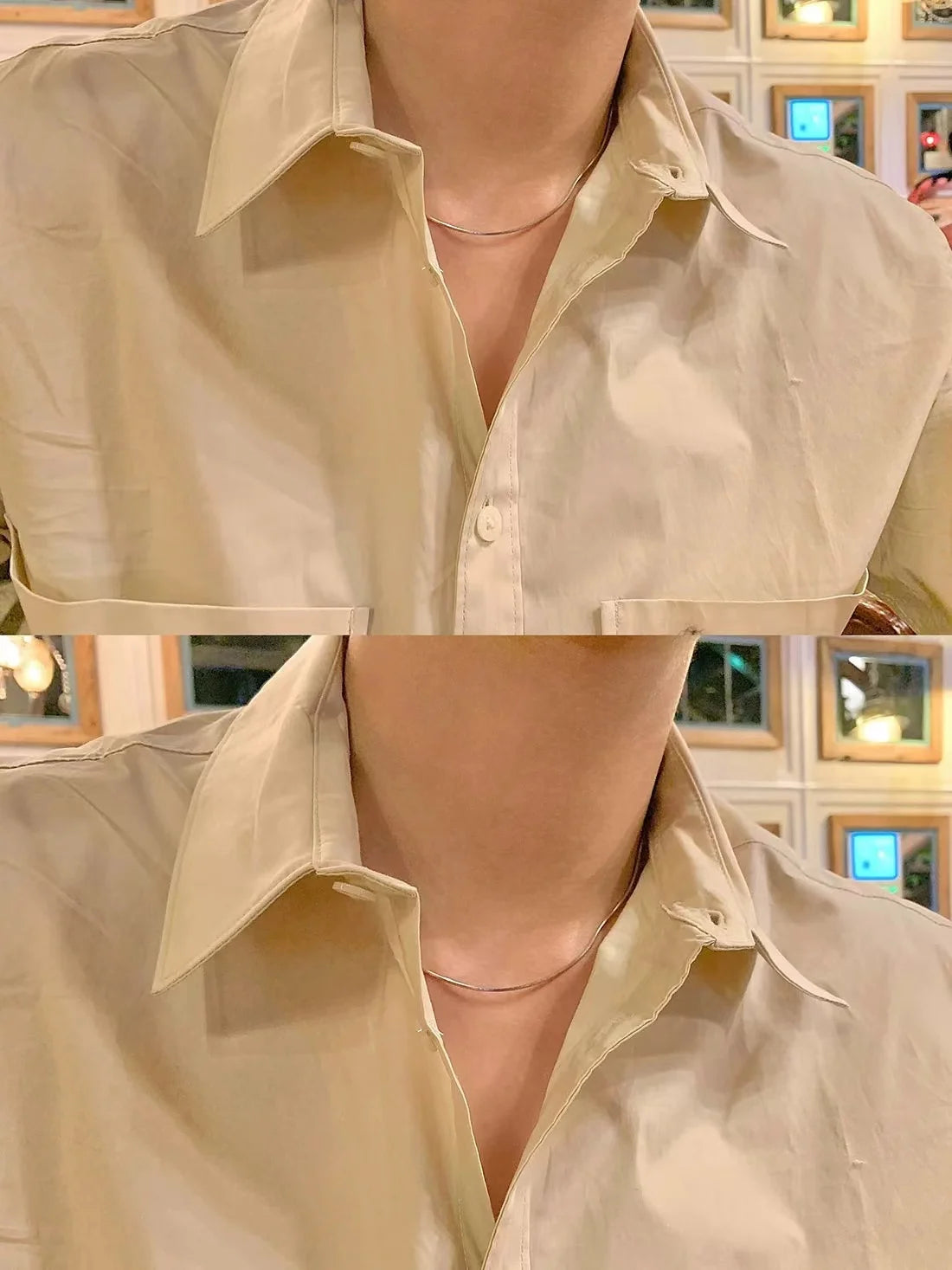 1.2mm Stainless Steel Snake Bone Chain – Minimalist Choker Necklace for Men