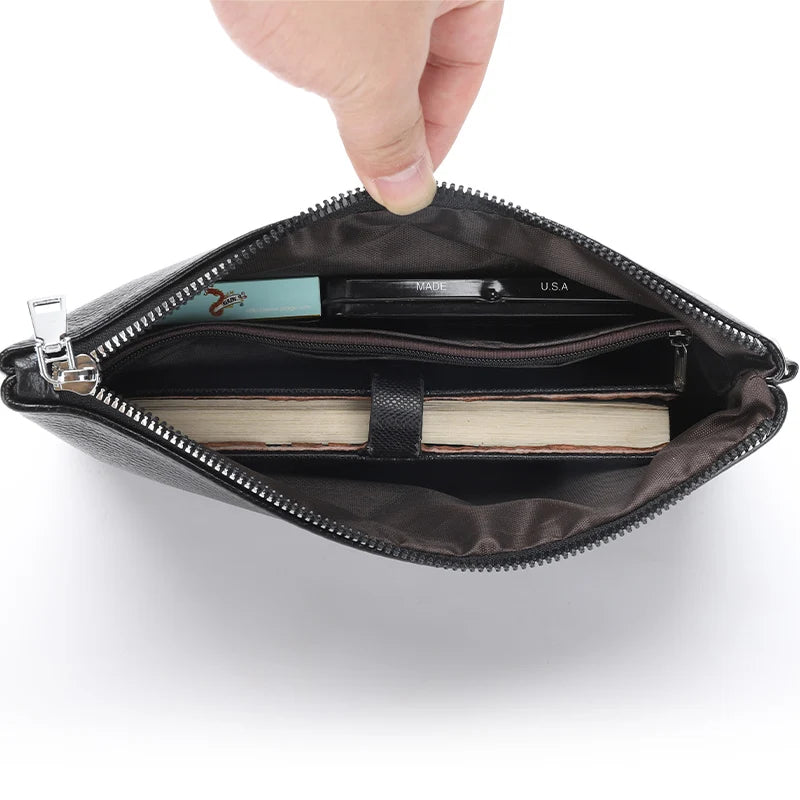Feidikabolo Cash Holder Bulrush Emboss Black Brown PU Leather Man Bag Clutch Long Design Fashion Man Wallet Purse Business Bag