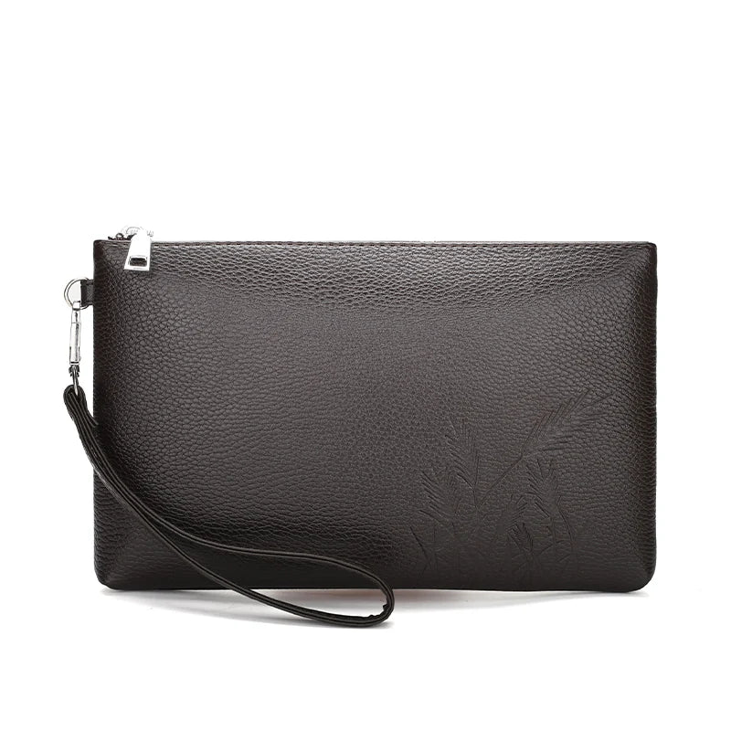 Feidikabolo Cash Holder Bulrush Emboss Black Brown PU Leather Man Bag Clutch Long Design Fashion Man Wallet Purse Business Bag
