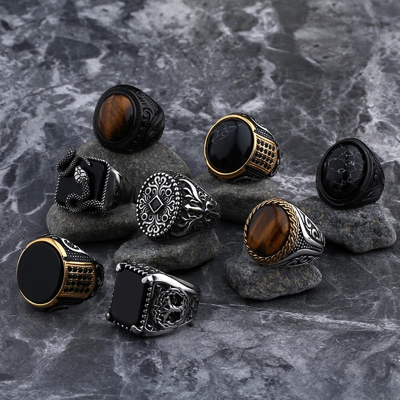 Gravín Rings – Black & Tiger Eye Zircon Collection | 2024