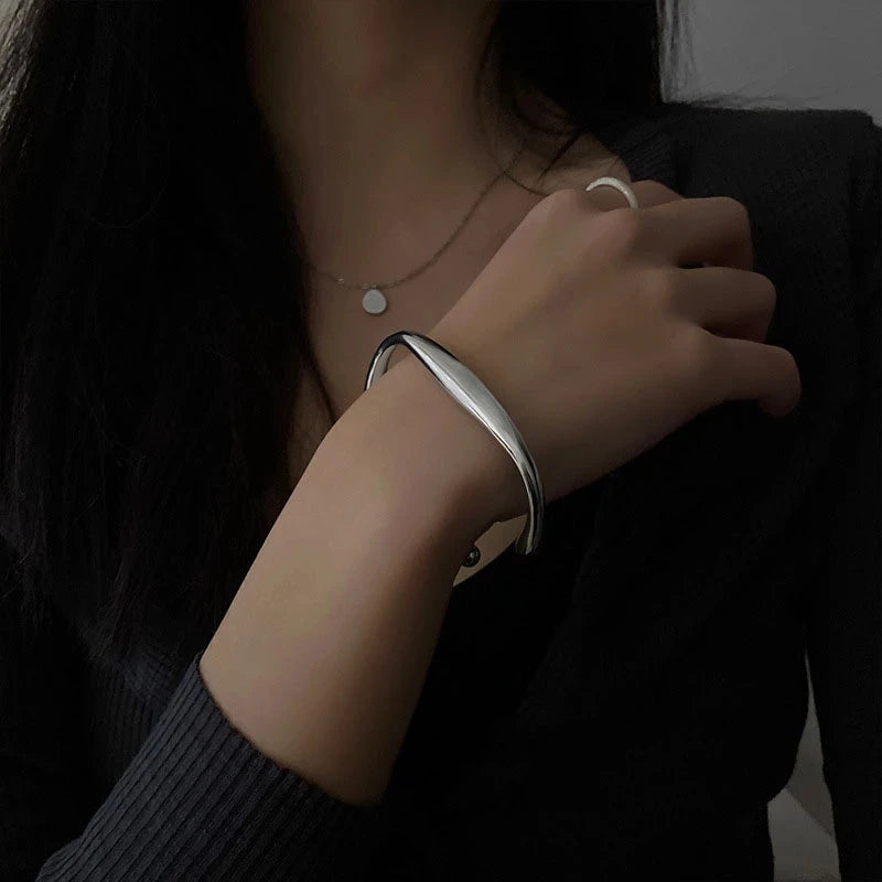 Title: The Artisan Silver – Minimalist & Cultural Open Cuff Bracelets