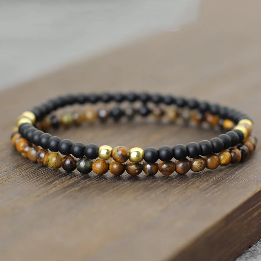 Elemental Duo | Natural Stone Beaded Bracelet Set (2pcs – 4mm)