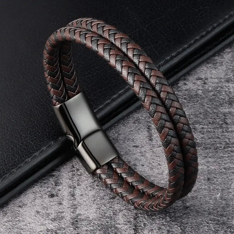 Gravín Strand – Double Braided Genuine Leather Bracelet