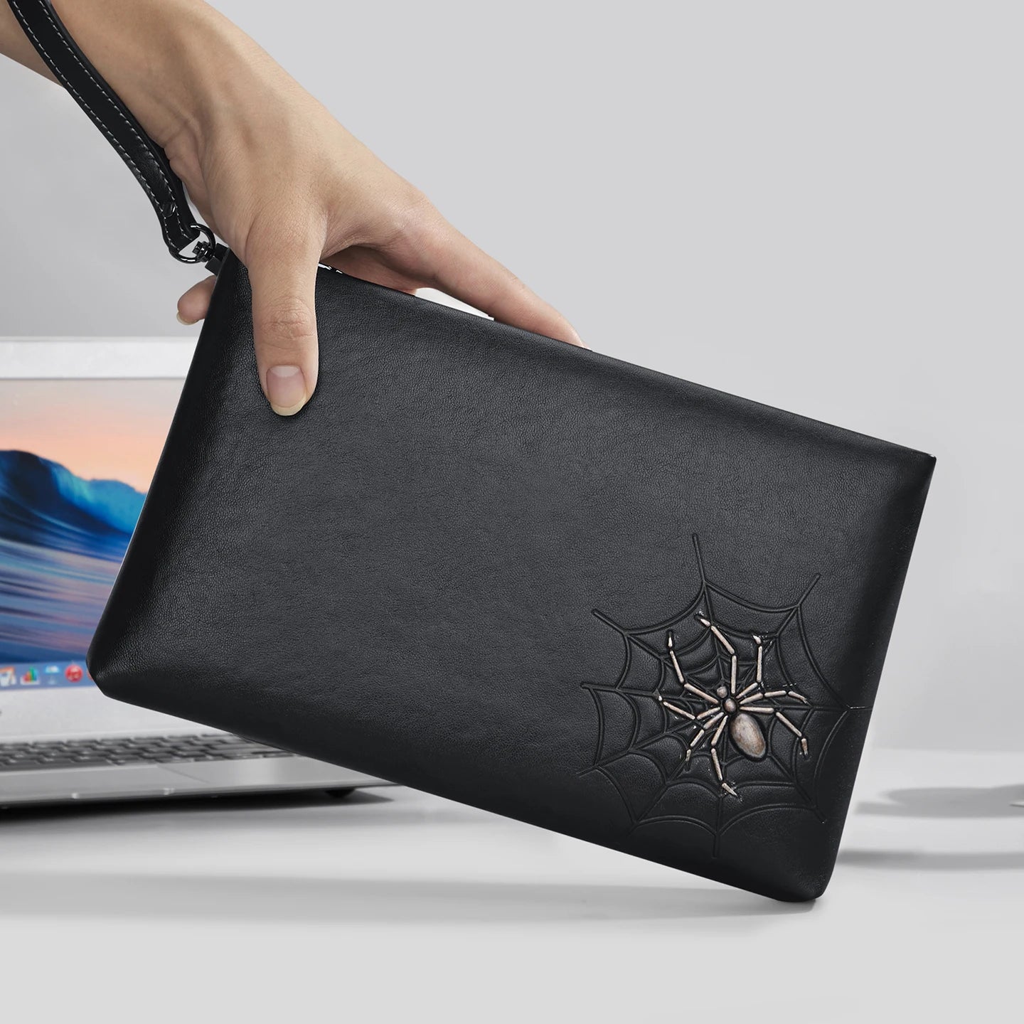 Men's Wallet Long Genuine Leather Head Layer Cowhide Zipper Animal Patterns Wrist Men Phone Purses High Capacity Handbag Clutch