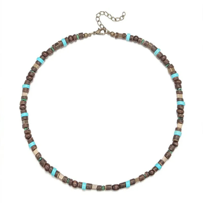 Boho Clay Bead Choker – Multicolor Minimalist Necklace for Men & Women
