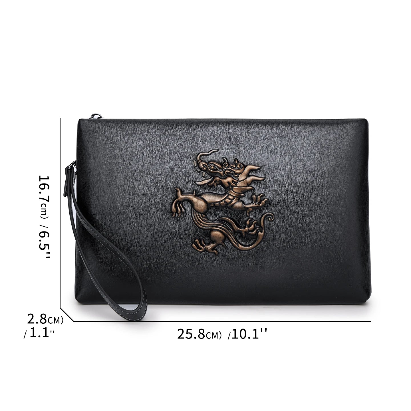 Men's Wallet Long Genuine Leather Head Layer Cowhide Zipper Animal Patterns Wrist Men Phone Purses High Capacity Handbag Clutch