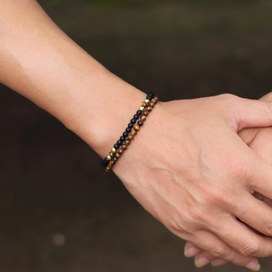 Elemental Duo | Natural Stone Beaded Bracelet Set (2pcs – 4mm)