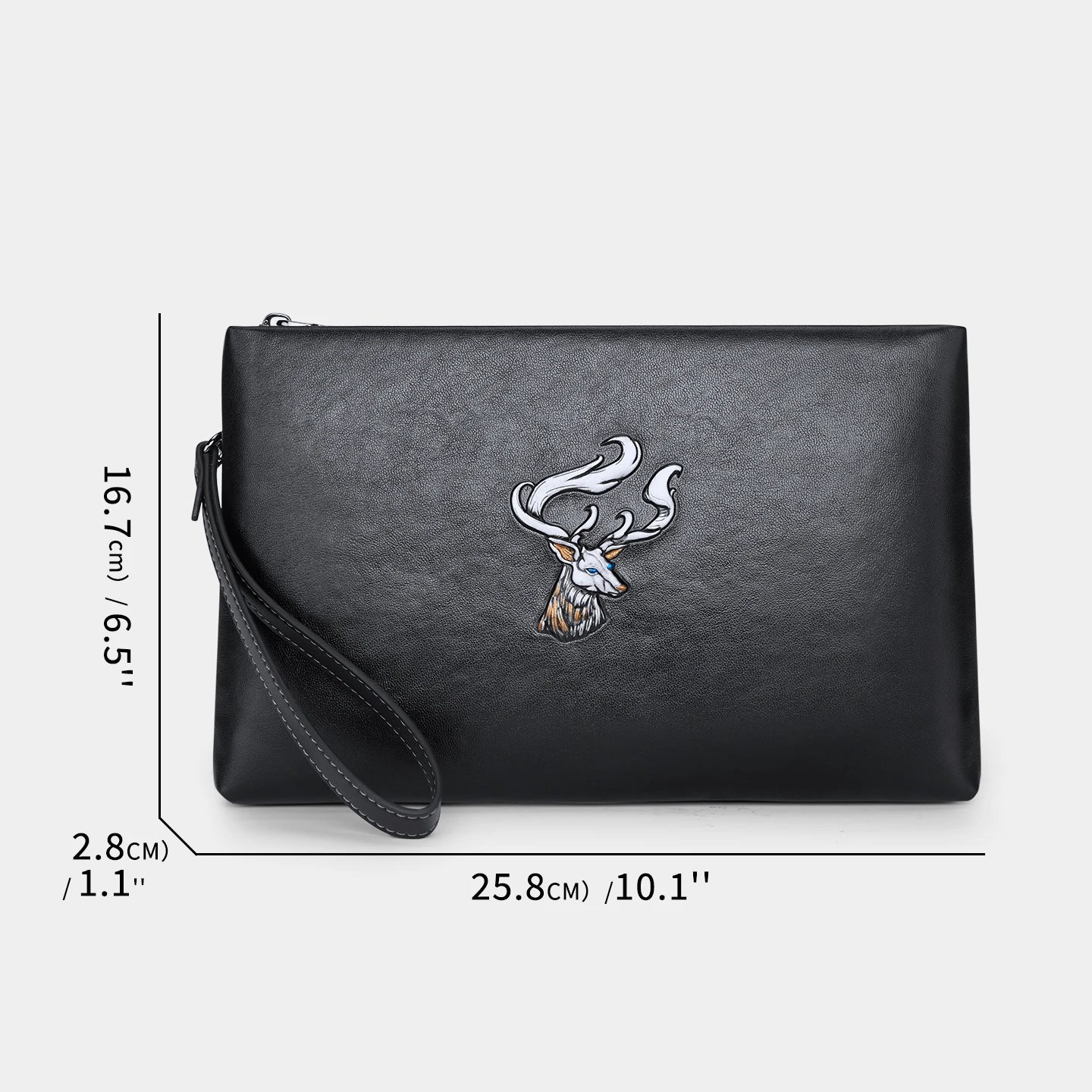 Men's Wallet Long Genuine Leather Head Layer Cowhide Zipper Animal Patterns Wrist Men Phone Purses High Capacity Handbag Clutch