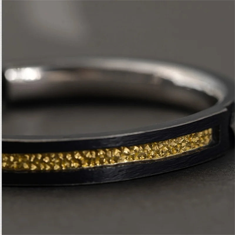 Forged Contrast Cuff – Matte Black & Textured Gold | Gravín Blackline