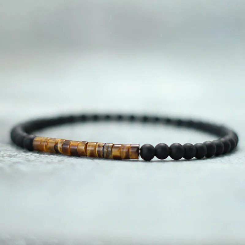 Gravín Slate – 4mm Handmade Emperor Stone & Onyx Bracelet