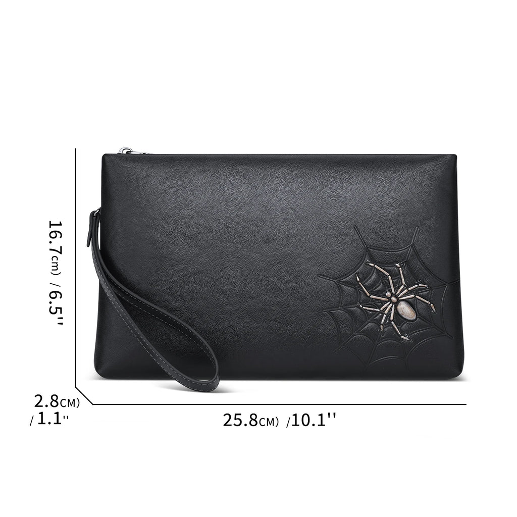Men's Wallet Long Genuine Leather Head Layer Cowhide Zipper Animal Patterns Wrist Men Phone Purses High Capacity Handbag Clutch