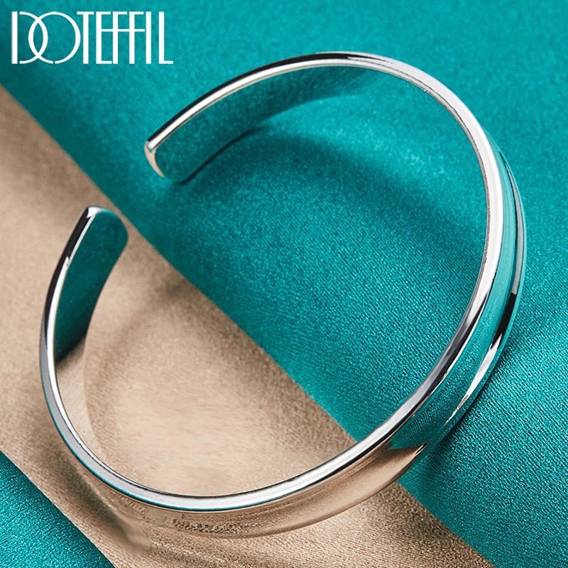 Gravín Pure 925 Sterling Silver Cuff – Minimalist Adjustable Bangle