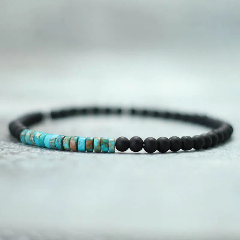 Gravín Slate – 4mm Handmade Emperor Stone & Onyx Bracelet