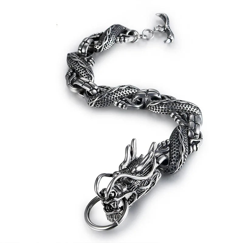 Forged Dragon Chain Bracelet – Vintage Eastern Myth Style | Gravín Beasts