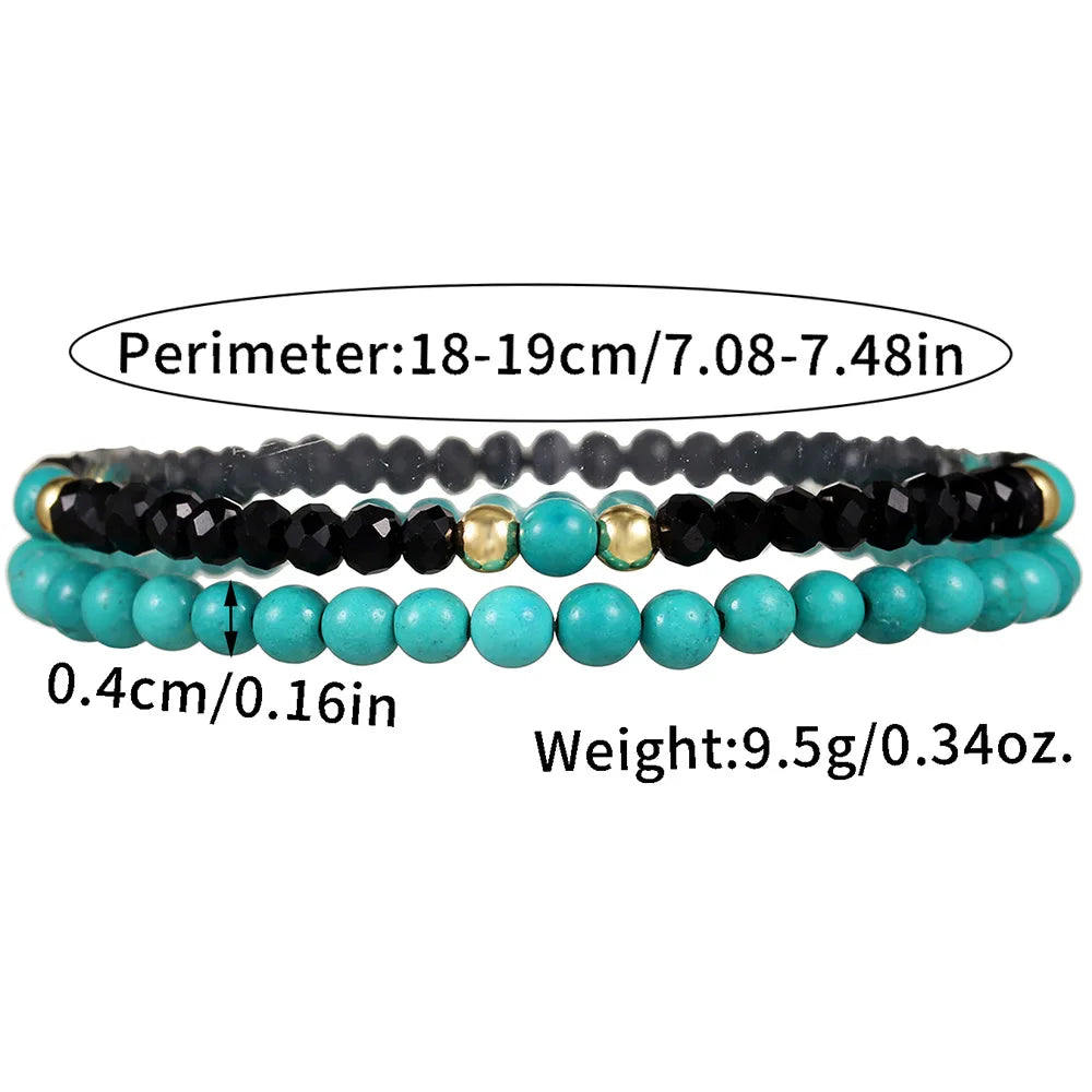 Gravín Boho Stone Duo – Elastic Beaded Set