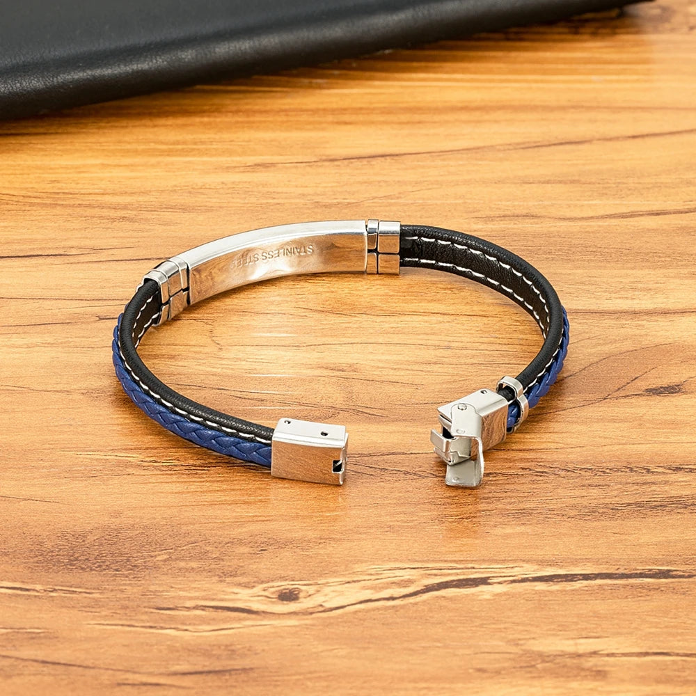 Classic Steel Bar Leather Bracelet – Sleek Everyday Design | Gravín Daily