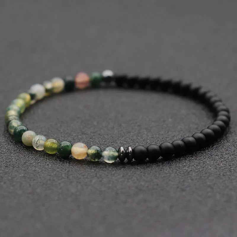 Gravín 4mm Agate & Lava Stone Bracelets – Minimal Beaded Set