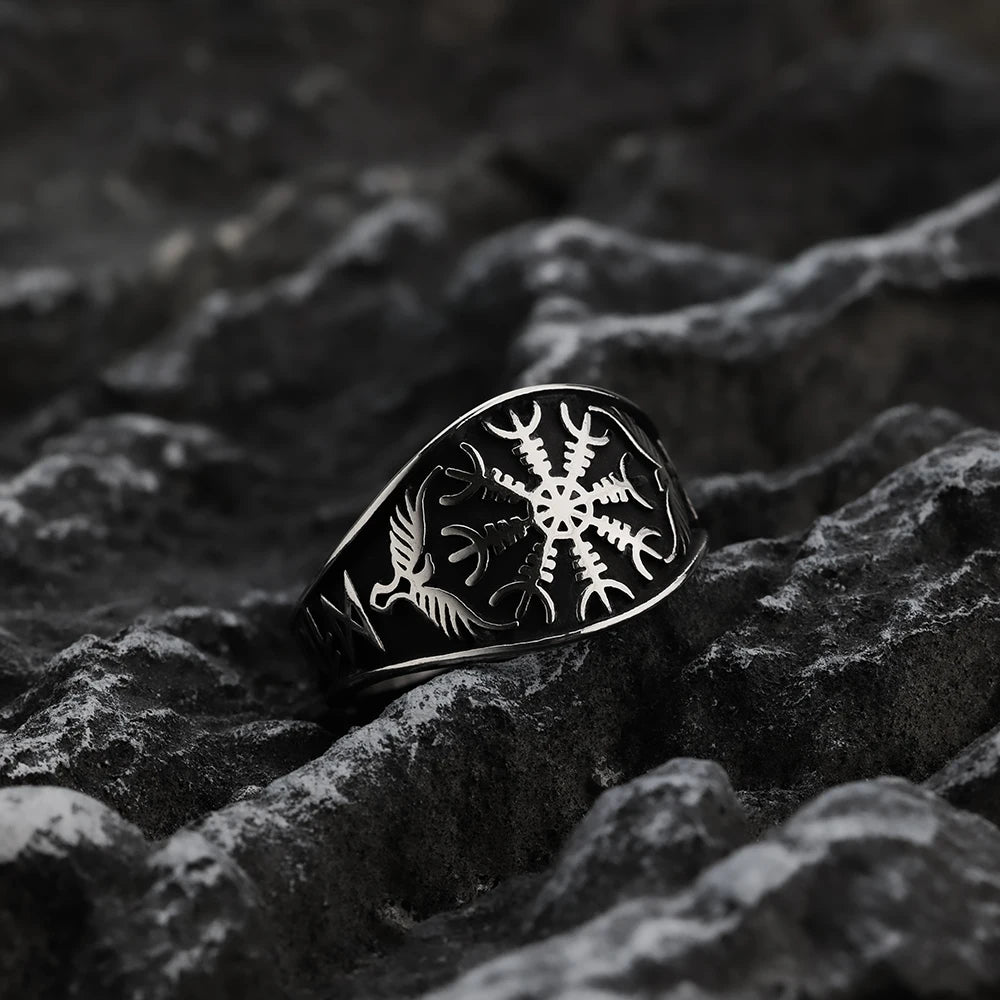 Gravín Nordic Rings – Viking Symbols | Titanium Steel Heritage Series