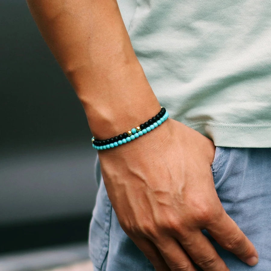 Elemental Duo | Natural Stone Beaded Bracelet Set (2pcs – 4mm)