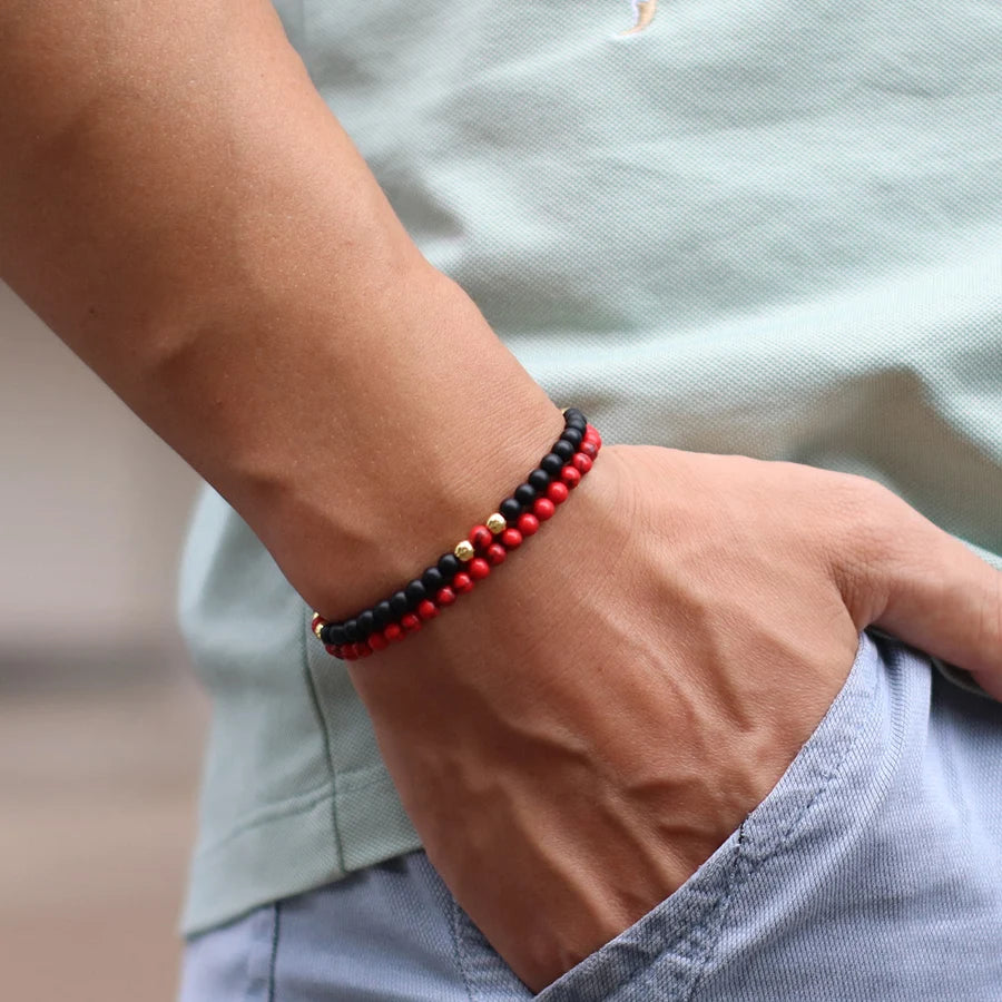 Elemental Duo | Natural Stone Beaded Bracelet Set (2pcs – 4mm)