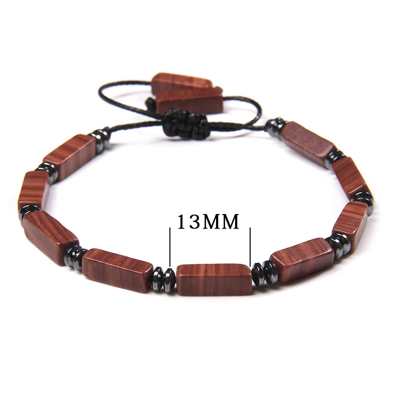 Natural Stone Bead Bracelet – Cuboid Cut | Gravín Earth Tones