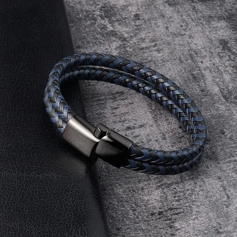Gravín Strand – Double Braided Genuine Leather Bracelet