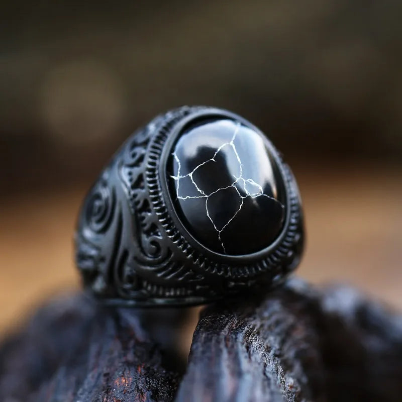 Gravín Turkish Heritage Ring – Tiger Eye & Black Onyx