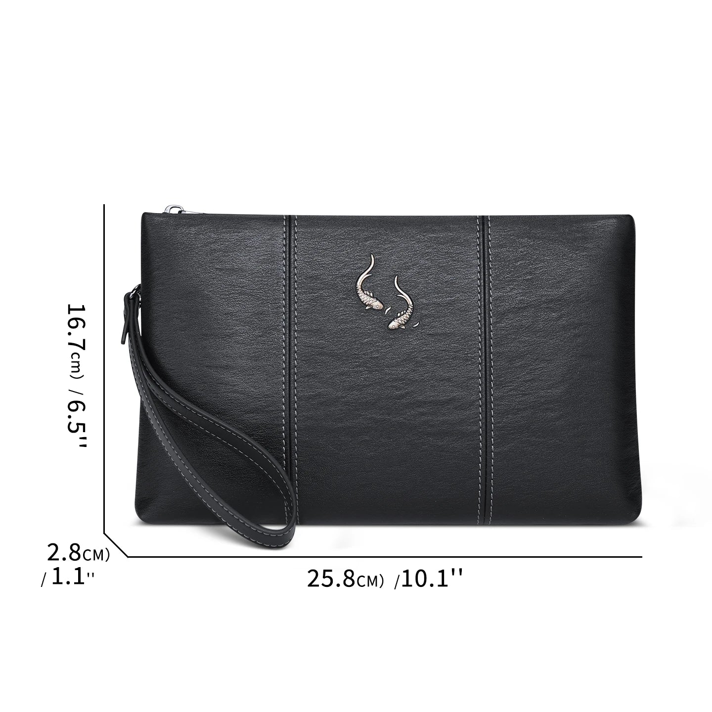 Men's Wallet Long Genuine Leather Head Layer Cowhide Zipper Animal Patterns Wrist Men Phone Purses High Capacity Handbag Clutch