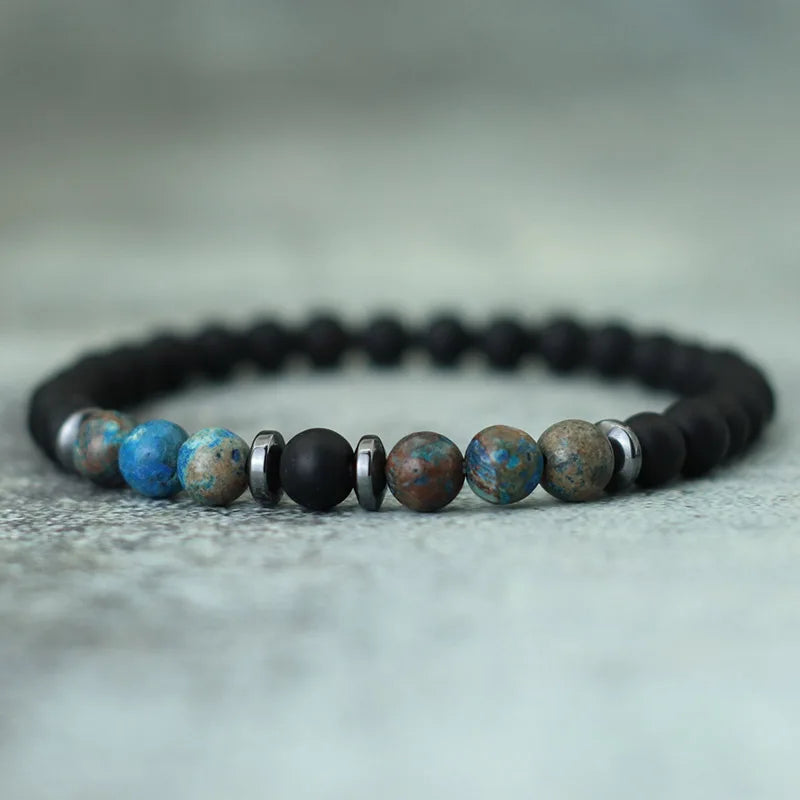 Noter | Minimalist 6mm Stone Beaded Bracelet – Onyx, Hematite, and Tiger’s Eye