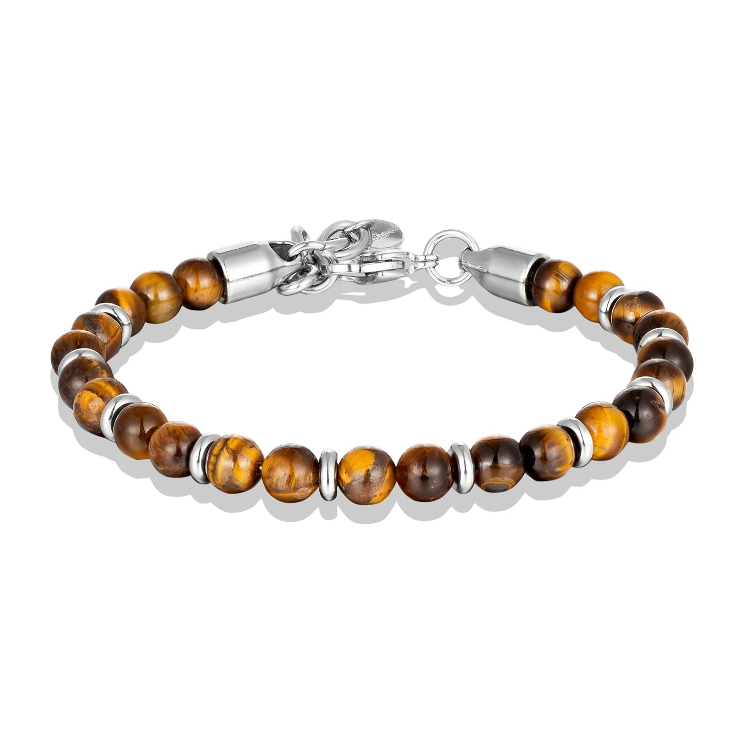 Tiger Eye Natural Stone Bracelet – 6mm Beads with Stainless | Gravín Energy