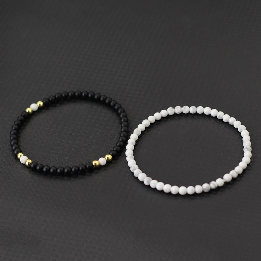 Elemental Duo | Natural Stone Beaded Bracelet Set (2pcs – 4mm)