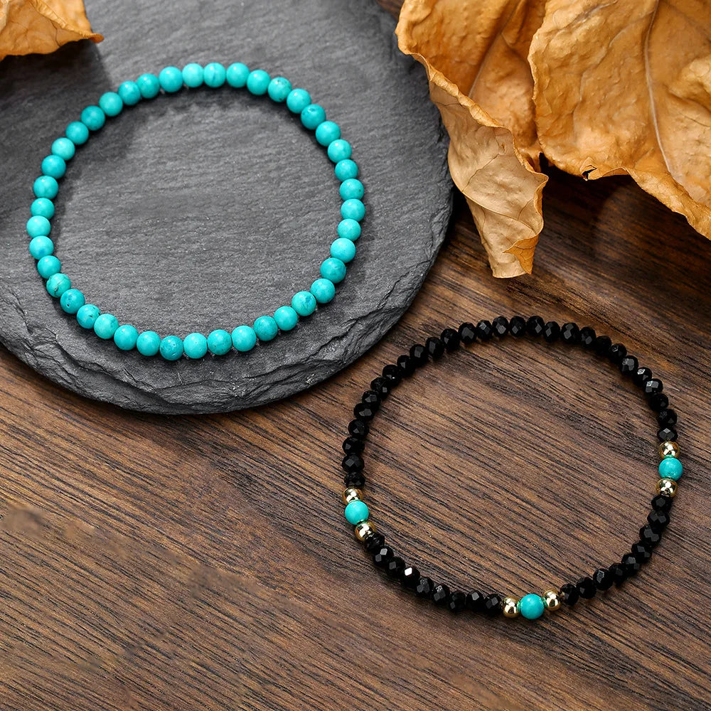 Gravín Boho Stone Duo – Elastic Beaded Set