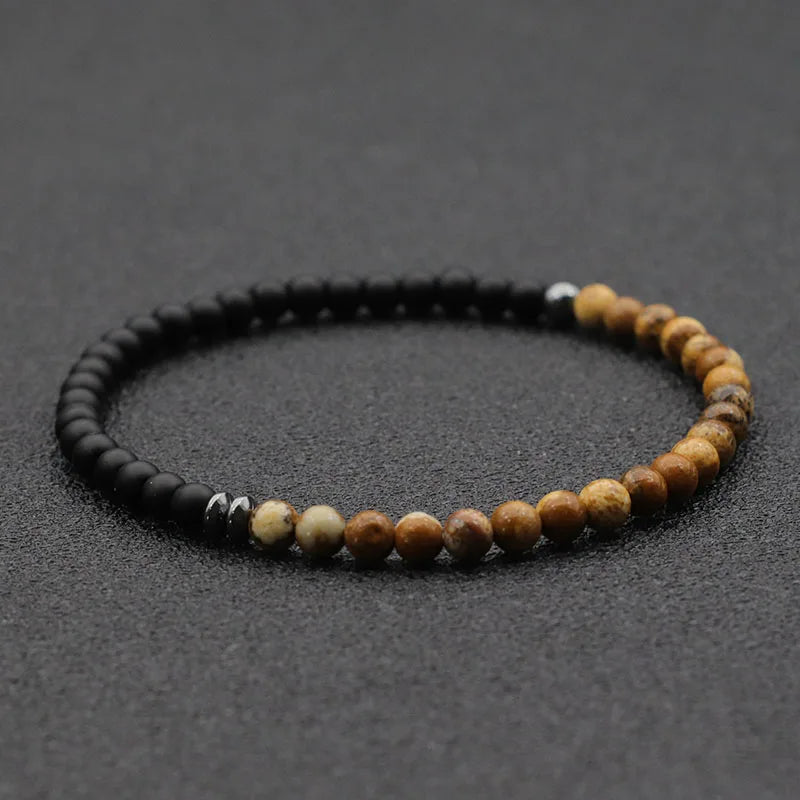 Gravín 4mm Agate & Lava Stone Bracelets – Minimal Beaded Set