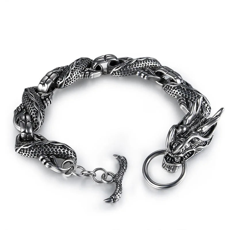 Forged Dragon Chain Bracelet – Vintage Eastern Myth Style | Gravín Beasts
