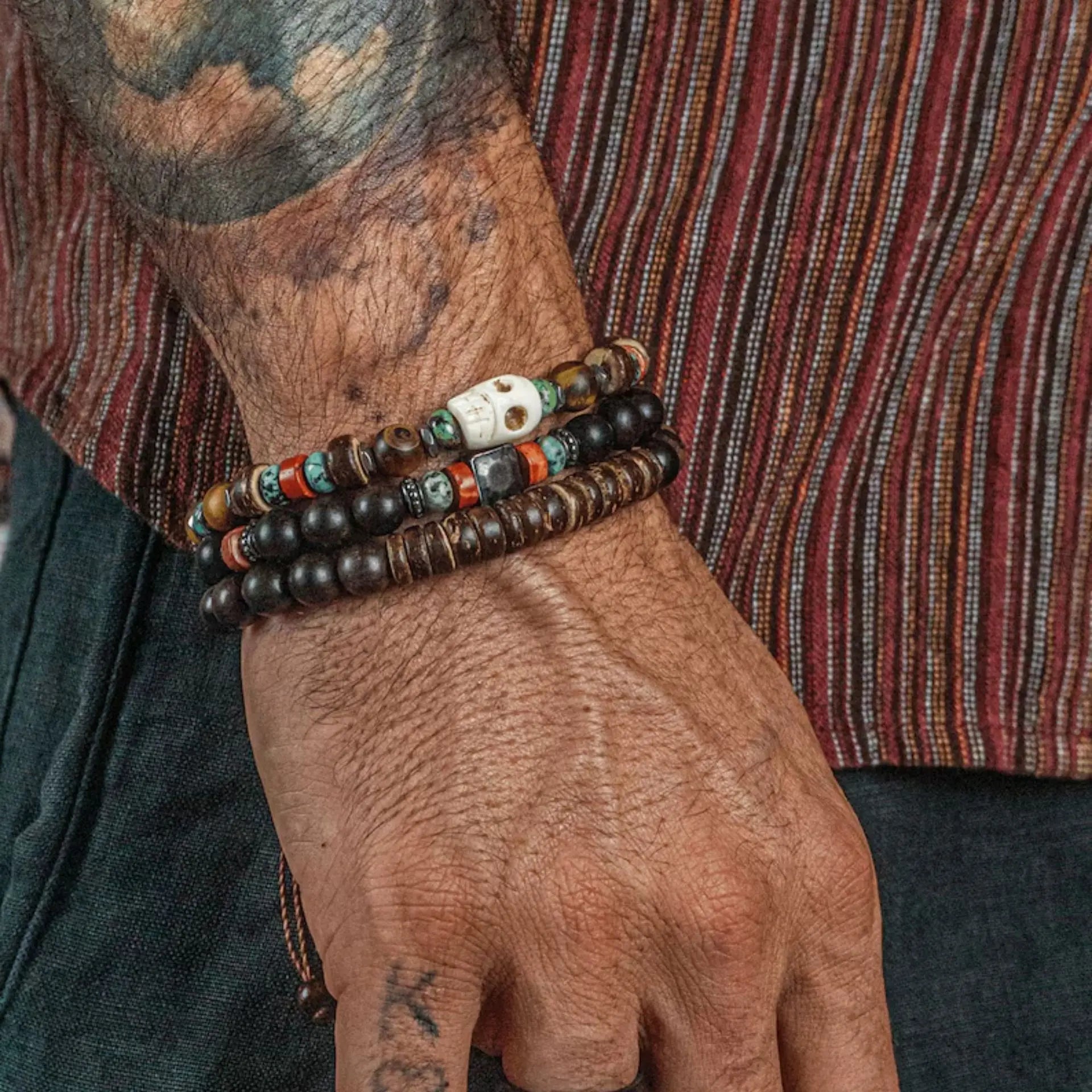 Tribal Skull Beaded Bracelet Set – Gravín Originals