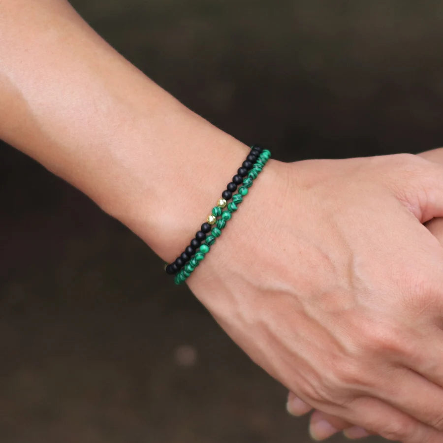 Elemental Duo | Natural Stone Beaded Bracelet Set (2pcs – 4mm)
