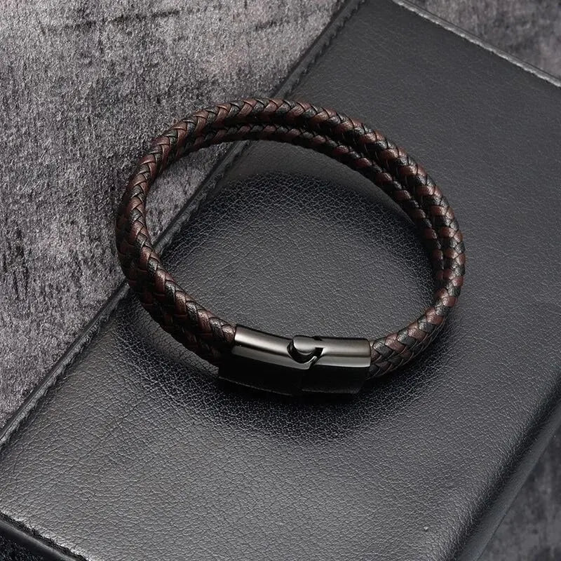Gravín Strand – Double Braided Genuine Leather Bracelet