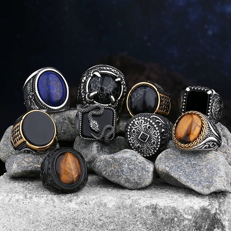 Gravín Rings – Black & Tiger Eye Zircon Collection | 2024