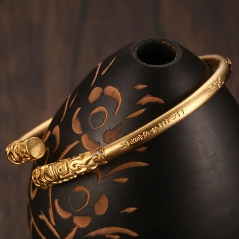 Imperial Dragon Bangle – Handcrafted Vintage Bracelet with Ancient Chinese Detailing