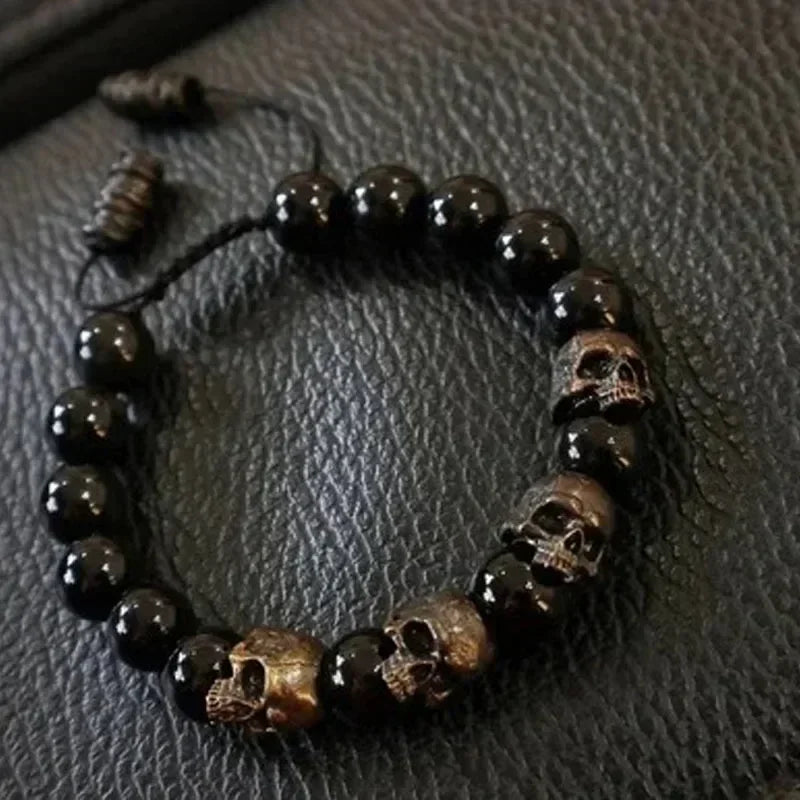 Gravín Gothic Skull Beads Bracelet – Dark Charm Edition