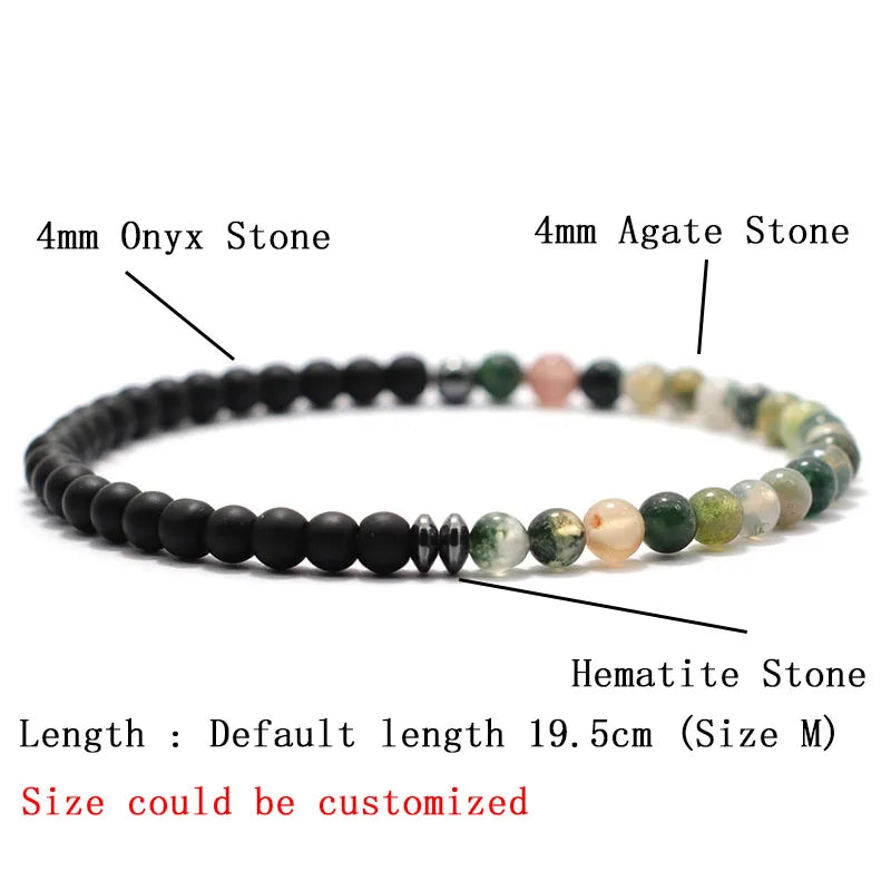 Gravín 4mm Agate & Lava Stone Bracelets – Minimal Beaded Set