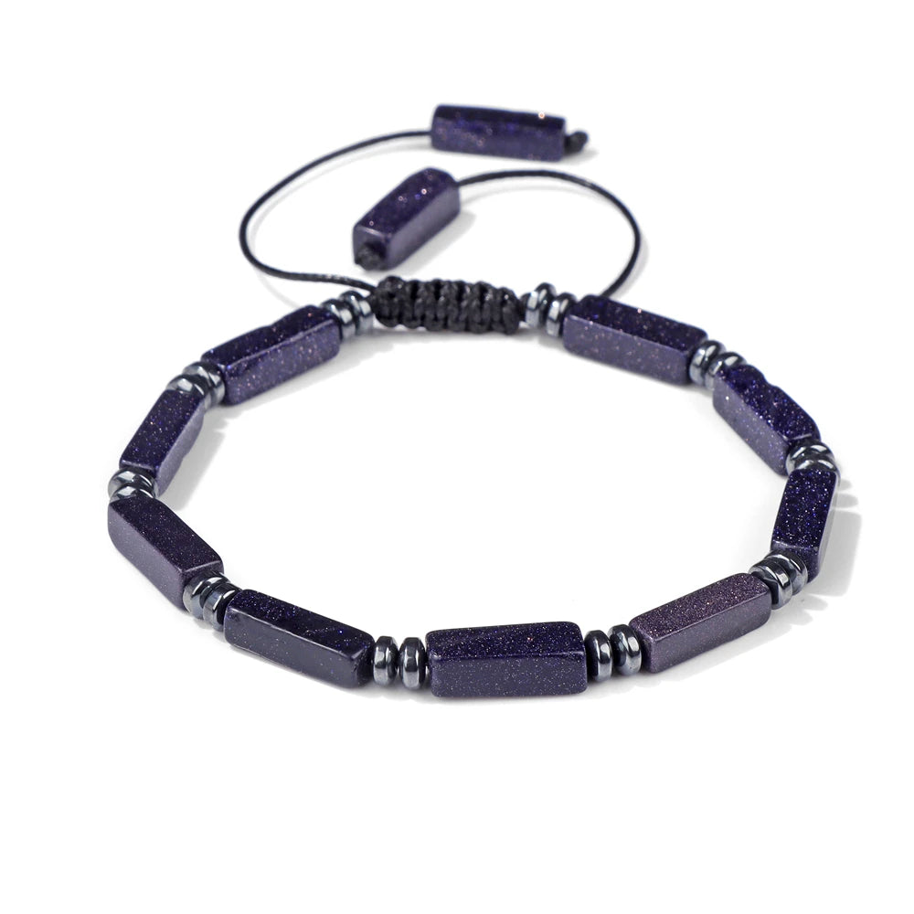 Natural Stone Bead Bracelet – Cuboid Cut | Gravín Earth Tones