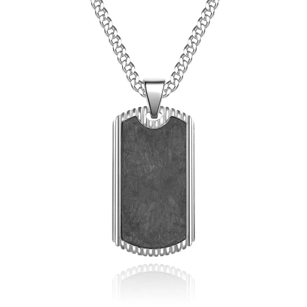 Men’s Black Titanium Dog Tag – Stainless Steel Pendant Necklace (Punk & Street Style