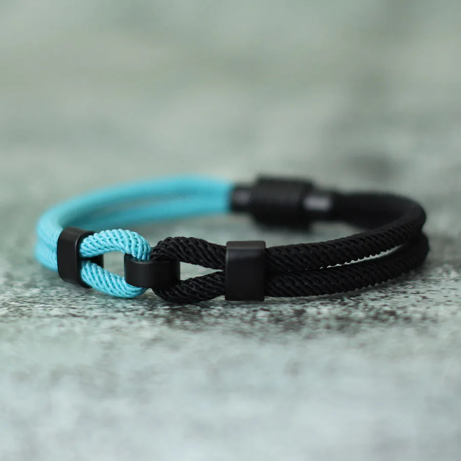 Gravín Dual-Tone Nautical Rope Bracelet – Magnetic Knot Buckle