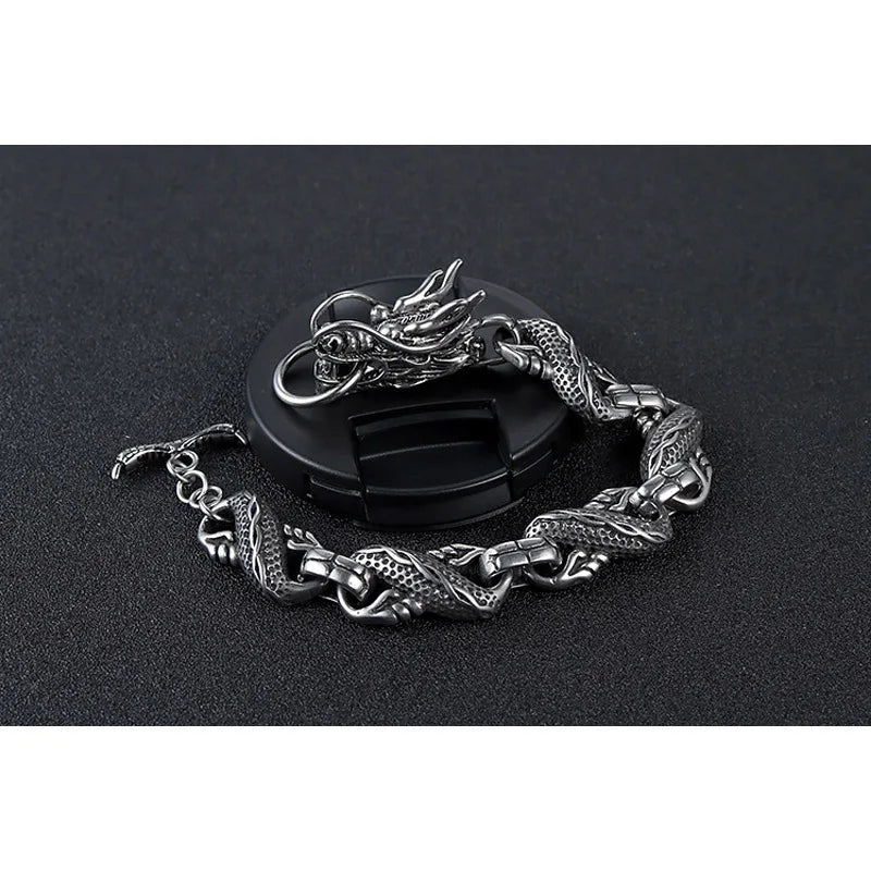 Forged Dragon Chain Bracelet – Vintage Eastern Myth Style | Gravín Beasts