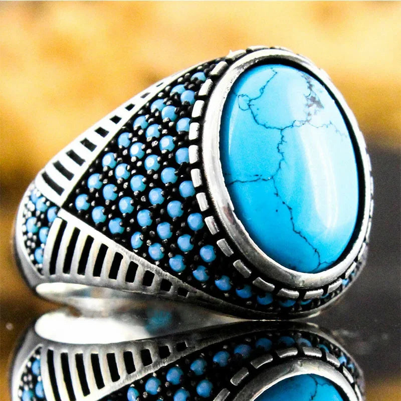Classic Zircon Heritage Ring – Bold Retro Statement Jewelry for Men