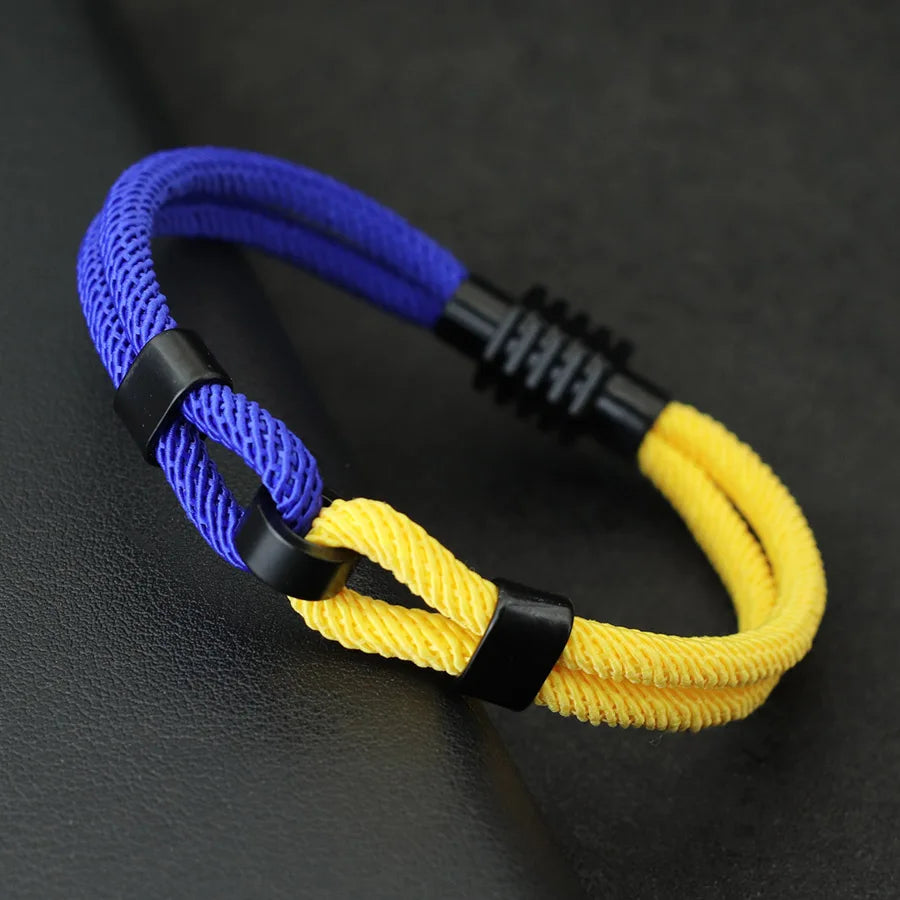 Gravín Dual-Tone Nautical Rope Bracelet – Magnetic Knot Buckle