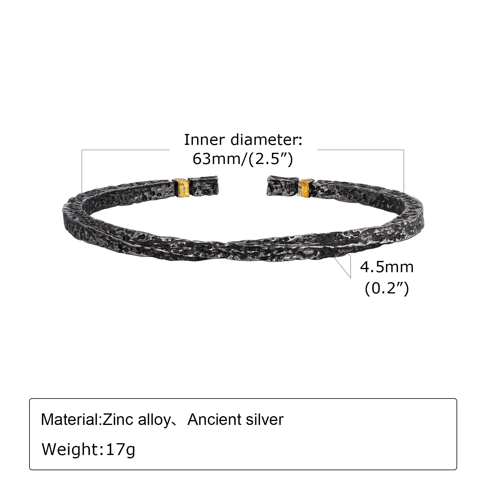 Forged Grey Mobius Cuff – Textured Hammer Finish | Gravín Nomad