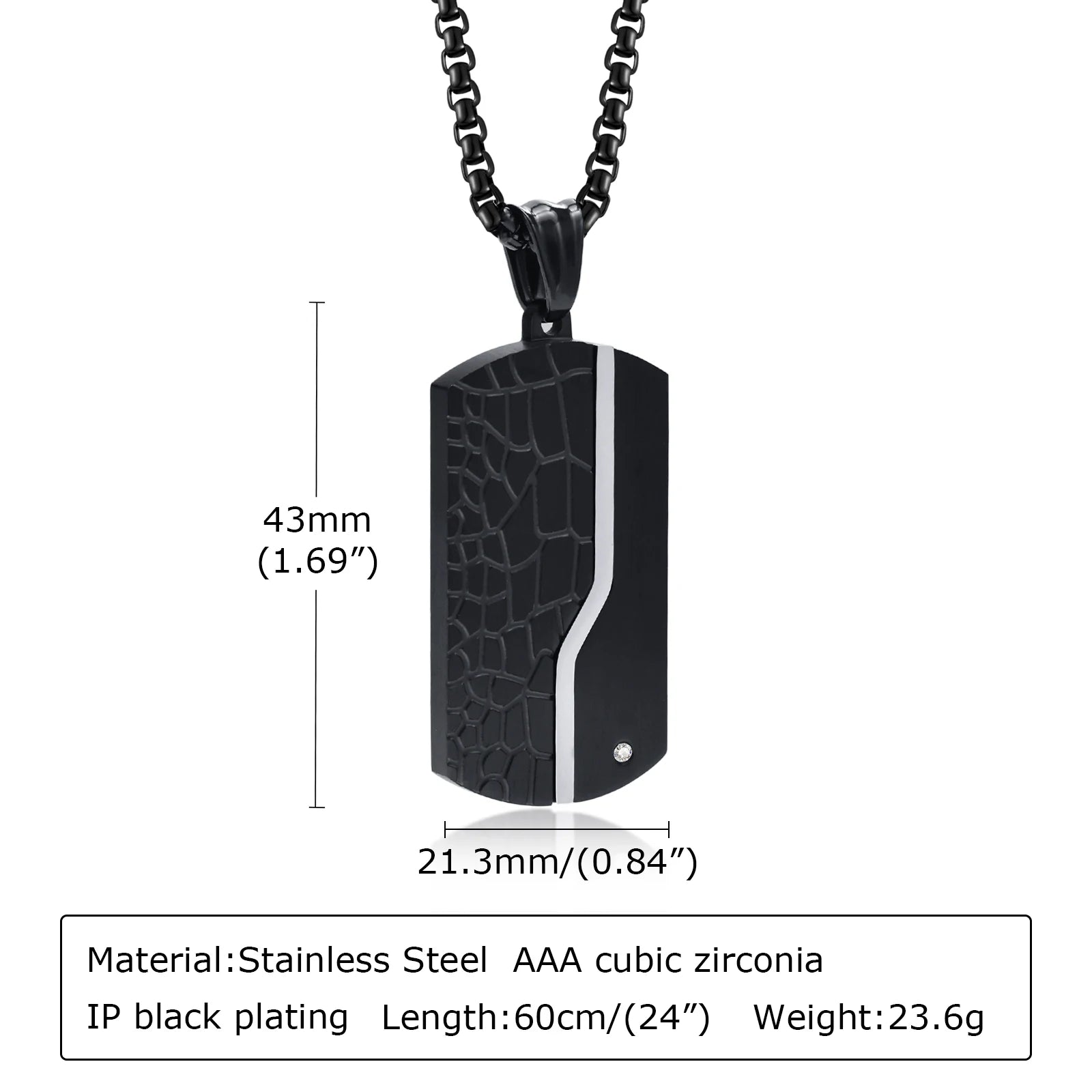 Modern Dog Tag Pendant Necklace – Stainless Steel Men’s Jewelry Gift for Valentine’s, Wedding, or Birthday